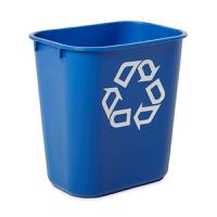 fg295573blue Rubbermaid Commercial Products Rubbermaid Commercial Deskside Recycling Container 12L Blue Polypropylene Waste Bin