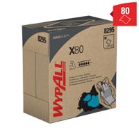 8295 WYPALL WypAll® X80 Power Clean™  Blue Cloths for General Cleaning, Dry Use, Box of 80, 426 x 212mm, Repeat Use