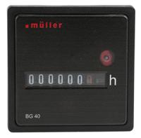bg-4027-12-48v Muller BG 40 Hour Meter, 7 Digit, 12 → 48 V dc
