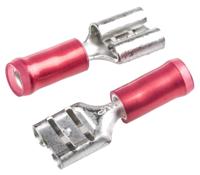 42599-2 TE Connectivity PIDG FASTON .250 Red Insulated Female Spade Connector, Receptacle, 6.35 x 0.81mm Tab Size, 0.3mm² to