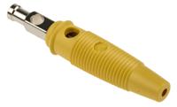 930727103 Hirschmann Test & Measurement Yellow Male Banana Plug, 4 mm Connector, Solder Termination, 30A, 30 V ac, 60V dc, Nickel