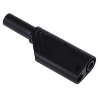 934099100 Hirschmann Test & Measurement Black Male Banana Plug, 4 mm Connector, Screw Termination, 24A, 1000V, Nickel Plating
