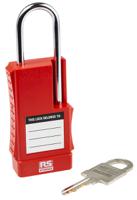 175-1185 RS PRO Red 1-Lock ABS, Steel Safety Lockout Padlocks, 5mm Shackle, 41mm Attachment