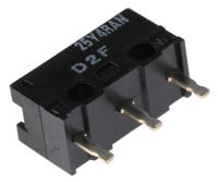 d2f Omron Pin Plunger Subminiature Micro Switch, PCB Terminal, 3 A @ 125 V ac, SPDT, IP40