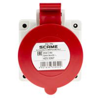 4233267 Scame IP44 Red Panel Mount 3P + N + E Industrial Power Socket, Rated At 32A, 415 V
