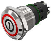 82-51522113b001 EAO 82 Series Illuminated Illuminated Push Button Switch, Latching, Panel Mount, 19mm Cutout, SPDT, Red LED, 240V,