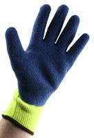 80400090 Ansell PowerFlex Yellow Acrylic Work Gloves, Size 9, Latex Coating