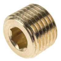 0205-13-00 Legris Brass Pipe Fitting, Straight Threaded Plug, Male R 1/4in