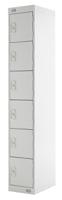 521-370 RS PRO 6 Door Steel Grey Industrial Locker, 1800 mm x 300 mm x 450mm
