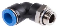 qsl-g38-12 Festo QS Series Elbow Threaded Adaptor, G 3/8 Male to Push In 12 mm, Threaded-to-Tube Connection Style, 186124