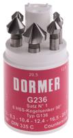 g2361 Dormer HSS Countersink Drill Bit Set, 6.3 - 20.5mm Head, 3 Flute(s), 90°, 6 Piece(s)