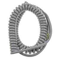 70002635 Lapp ÖLFLEX Coiled 0.75 mm² 4 Core Power Cable, Grey Polyurethane PUR, 1m