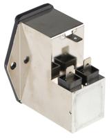 43044025 Schurter 10A, 250 V ac Male Panel Mount Filtered IEC Connector 2 Pole 4304.4025, Solder 2 Fuse
