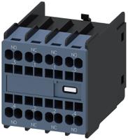 3rh29162fa22 Siemens Auxiliary Switch Block, 4 Contact, 2NO + 2NC, Snap-On Mounting, SIRIUS 3RH2