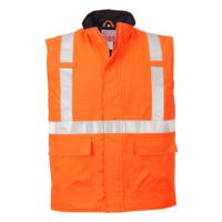 s776orrl Portwest Orange Flame Retardant Hi Vis Bodywarmer, L