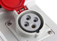 6321616-r Scame, DOMINO IP44 Red Wall Mount 3P + E RCD Industrial Power Connector Socket, Rated At 16A, 415 V