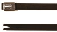 111-00297-mbt27hfc-spss316-bk HellermannTyton Cable Tie, Roller Ball, 681mm x 7.9 mm, Black 316 Stainless Steel, Pk-50