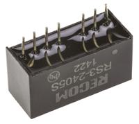 rs3-2405s Recom RS3 DC-DC Converter, 5V dc/ 600mA Output, 18 → 36 V dc Input, 3W, Through Hole, +71°C Max Temp -40°C Min