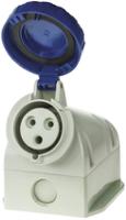 5183253t Scame IP66, IP67 Blue Wall Mount 2P + E Industrial Power Socket, Rated At 32A, 230 V