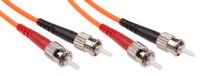 535-7294 RS PRO ST to ST Duplex Multi Mode OM2 Fibre Optic Cable, 50/125μm, Orange, 3m