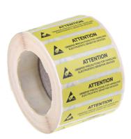 550-549 RS PRO Yellow Vinyl ESD Label, Attention Observe Precautions For Handling Electrostatic Discharge Sensitive Device-Text