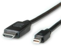 11045791-10 Roline Male Mini DisplayPort to Male HDMI, PVC  Cable, 2m