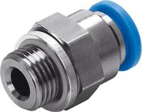 qs-g12-12 Festo QS Series Straight Threaded Adaptor, G 1/2 Male to Push In 12 mm, Threaded-to-Tube Connection Style, 186104
