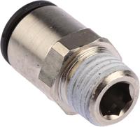 3175-10-13 Legris LF3000 Series Straight Threaded Adaptor, R 1/4 Male to Push In 10 mm, Threaded-to-Tube Connection Style