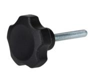 199-272 RS PRO Black Thermoplastic Multiple Lobes Clamping Knob, M6, Threaded Mount