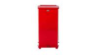 fgst24eplrd Rubbermaid Commercial Products Defenders 49L Red Pedal Galvanised Steel Waste Bin