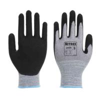 245n-09 Unigloves 245N Black, Grey Fibreglass, HPPE, Polyester, Spandex, Steel Work Gloves, Size 9, Nitrile Coating