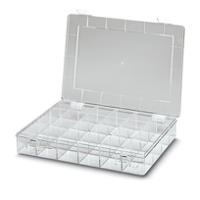 5031524 Phoenix Contact 24 Cell Transparent Polystyrene Compartment Box, 55mm x 335mm x 225mm