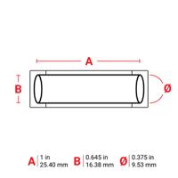 m7-375-1-342 Brady B-342 Black on White Heatshrink Labels, 25.40 mm Width, 16.38mm Label Length, 25.4mm Label Width