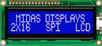 mc21605c6w-bnmlws-v2 Midas MC21605C6W-BNMLWS-V2 Alphanumeric LCD Alphanumeric Display, 2 Rows by 16 Characters