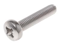 190-636 RS PRO Pozi M6 Pan A4 316 Stainless Steel Machine Screws DIN 7985 x 30.0mm
