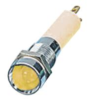190503z2 CML Innovative Technologies Yellow Panel Mount Indicator, 24V, 8mm Mounting Hole Size, Solder Tab Termination, IP67