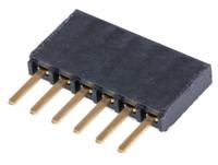 ssw-106-02-g-s Samtec SSW Series Straight Through Hole Mount PCB Socket, 6-Contact, 1-Row, 2.54mm Pitch, Solder Termination