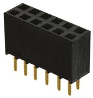 ssw-106-02-g-d Samtec SSW Series Straight Through Hole Mount PCB Socket, 12-Contact, 2-Row, 2.54mm Pitch, Solder Termination