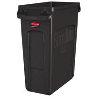 1956181 Rubbermaid Commercial Products Slim Jim 16gal Brown Hinged Resin Waste Bin