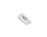 531-07856-hobs85-pvc-wh HellermannTyton HODS85 Slide On Cable Markers, Black on White, Pre-printed "5", 1.8 → 6.3mm Cable, 531-07856