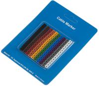 812-1203 RS PRO Clip On Cable Markers, Black, Blue, Brown, Green, Grey, Orange, Red, Violet, White, Yellow, Pre-printed "0