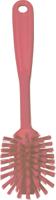 42371 Vikan Medium Bristle Pink Scrubbing Brush, 23mm bristle length, PET bristle material