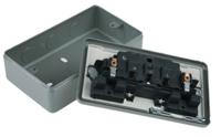 k2946-alm MK Electric Metalclad Plus Grey 2 Gang Plug Socket, 2 Poles, 13A, Type G - British, Indoor Use