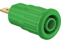 233120-25 Staubli Green Female Banana Socket, 4 mm Connector, Press Fit Termination, 24A, 1000V, Gold Plating