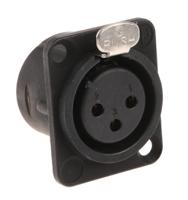 nc3fd-l-b-1 Neutrik Panel Mount XLR Connector, Female, 50 V, 3 Way, Gold over Nickel Plating