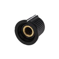259-6963 RS PRO 21mm Black, Red Potentiometer Knob for 6.35mm Shaft Splined