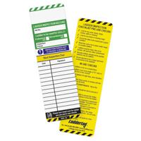 lad-gb-eitl-12-10 Brady LAD-GB Series Black on Green, White, Yellow Safety Ladder Tag, English Language, 1 per Pack