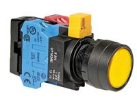hw1l-m110q4y Idec HW Series Series Illuminated Push Button, Momentary, Panel Mount, 22.3mm Cutout, SPST, Yellow LED, 24V ac/dc,