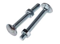 512-1073 Bright Zinc Plated Steel Coach Bolt, M8 x 65mm