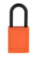813598 Brady LOTO-6 Key Weatherproof Nylon Padlock, 6.35mm Shackle, 38.10mm Body